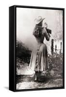 Annie Oakley Shooting over Shoulder-null-Framed Stretched Canvas