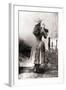 Annie Oakley Shooting over Shoulder-null-Framed Premium Photographic Print
