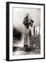 Annie Oakley Shooting over Shoulder-null-Framed Premium Photographic Print