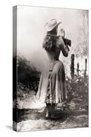 Annie Oakley Shooting over Shoulder-null-Stretched Canvas