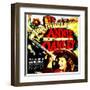 ANNIE OAKLEY, top: Moroni Olsen, bottom: Barbara Stanwyck on jumbo window card, 1935-null-Framed Art Print