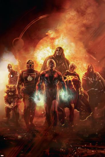 Annihilation: Conquest No.6 Cover: Adam Warlock, Quasar, Star-Lord and Ronan The Accuser-null-Lamina Framed Poster