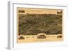 Anniston, Alabama - Panoramic Map-Lantern Press-Framed Art Print