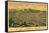 Anniston, Alabama - Panoramic Map-Lantern Press-Framed Stretched Canvas