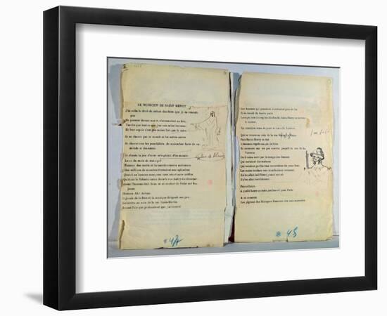 Annotated and Illustrated Copy of Le Musicien de Saint Merry-Guillaume Apollinaire-Framed Giclee Print