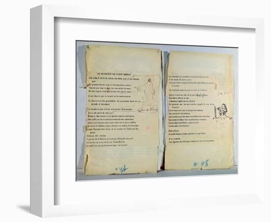 Annotated and Illustrated Copy of Le Musicien de Saint Merry-Guillaume Apollinaire-Framed Giclee Print