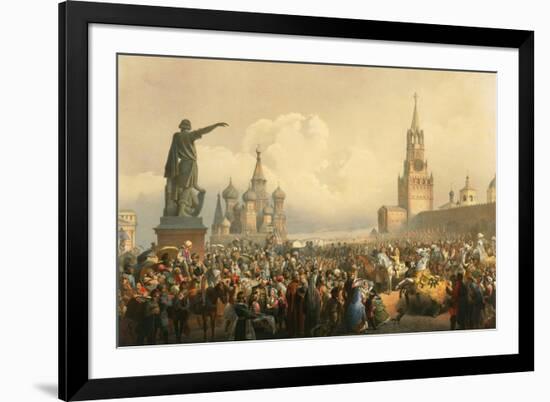 Announcement of the Coronoation in Red Square-Vasily Timm-Framed Art Print