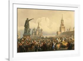 Announcement of the Coronoation in Red Square-Vasily Timm-Framed Premium Giclee Print