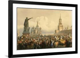 Announcement of the Coronoation in Red Square-Vasily Timm-Framed Premium Giclee Print
