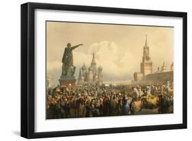 Announcement of the Coronoation in Red Square-Vasily Timm-Framed Art Print