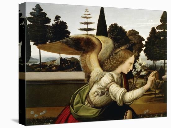 Announcing Angel, Detail from Annunciation, 1472-1475-Leonardo da Vinci-Stretched Canvas