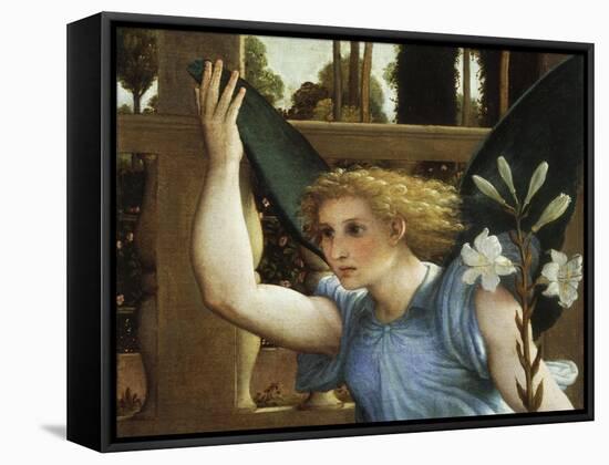 Announcing Angel, Detail from the Annunciation, Ca 1434-Lorenzo Lotto-Framed Stretched Canvas