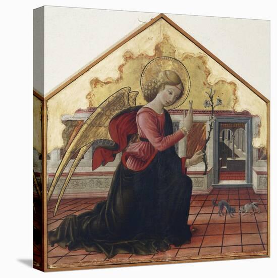 Announcing Angel, Left Panel of the Annunciation, 1467-1468-Bartolomeo Caporali-Stretched Canvas