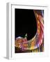 Annual Holiday Light Display Illuminates the Denver County Building, Seen Through a Fisheye Lens-null-Framed Photographic Print