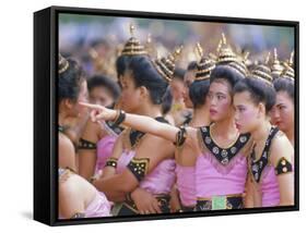 Annual Loy Krathong Festival in Sukhothai, Thailand-Alain Evrard-Framed Stretched Canvas