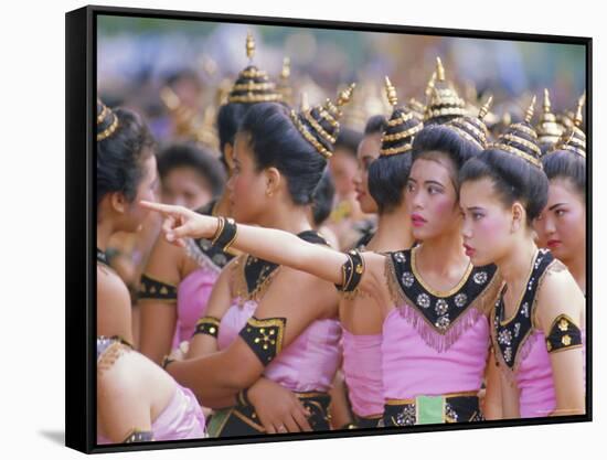 Annual Loy Krathong Festival in Sukhothai, Thailand-Alain Evrard-Framed Stretched Canvas