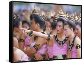 Annual Loy Krathong Festival in Sukhothai, Thailand-Alain Evrard-Framed Stretched Canvas