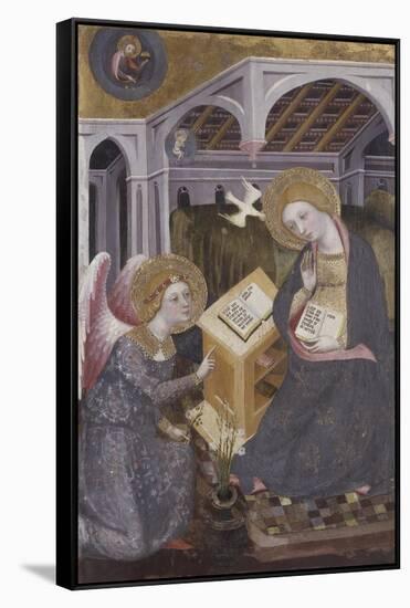 Annunciation, Angel Gabriel Kneeling to Mary-Pedro Serra-Framed Stretched Canvas