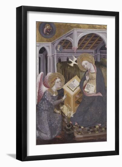 Annunciation, Angel Gabriel Kneeling to Mary-Pedro Serra-Framed Art Print