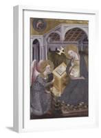 Annunciation, Angel Gabriel Kneeling to Mary-Pedro Serra-Framed Art Print