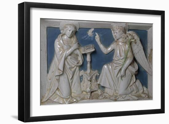 Annunciation, Detail from Predella of Last Judgment-Giovanni Della Robbia-Framed Giclee Print