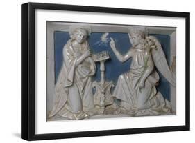 Annunciation, Detail from Predella of Last Judgment-Giovanni Della Robbia-Framed Giclee Print