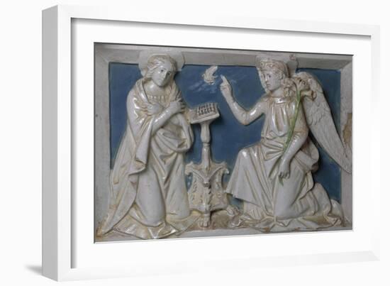 Annunciation, Detail from Predella of Last Judgment-Giovanni Della Robbia-Framed Giclee Print