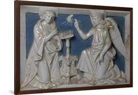 Annunciation, Detail from Predella of Last Judgment-Giovanni Della Robbia-Framed Giclee Print