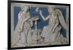 Annunciation, Detail from Predella of Last Judgment-Giovanni Della Robbia-Framed Giclee Print