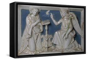 Annunciation, Detail from Predella of Last Judgment-Giovanni Della Robbia-Framed Stretched Canvas