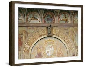 Annunciation, Flanking Entrance, and Prophets, in Lunettes of Shell-Bernardino De Rossi-Framed Giclee Print