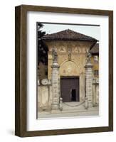 Annunciation, Flanking Entrance, and Prophets, in Lunettes of Shell-Bernardino De Rossi-Framed Giclee Print