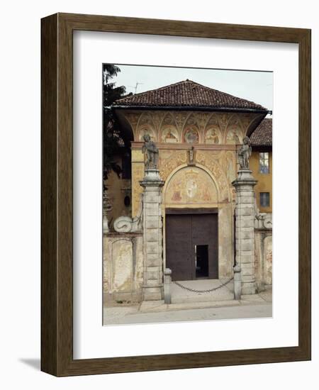 Annunciation, Flanking Entrance, and Prophets, in Lunettes of Shell-Bernardino De Rossi-Framed Giclee Print