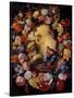 Annunciation in a Floral Wreath-Carlo Maratti-Stretched Canvas