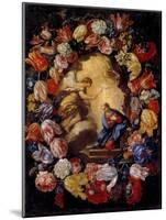 Annunciation in a Floral Wreath-Carlo Maratti-Mounted Giclee Print