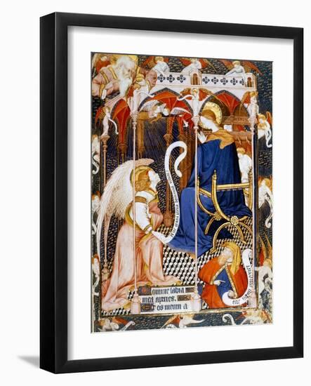 Annunciation, Miniature from Grand Hours of Rohan, 1430-1435, Manuscript, France, 15th Century-null-Framed Giclee Print