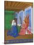 Annunciation of The Virgin Marys approaching death. Ms. fr.71, around 1445.-Jean Fouquet-Stretched Canvas