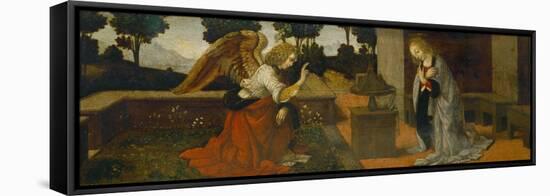 Annunciation, Part of a Predella-Lorenzo di Credi-Framed Stretched Canvas