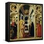 Annunciation Showing St Apollonia, St Luke and Prophets David and Isaiah-Neri Di Bicci-Framed Stretched Canvas