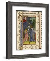 Annunciation to Mary by an Angel Watched by God-null-Framed Art Print