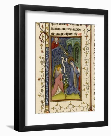 Annunciation to Mary by an Angel Watched by God-null-Framed Art Print