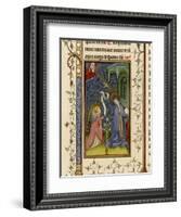 Annunciation to Mary by an Angel Watched by God-null-Framed Art Print