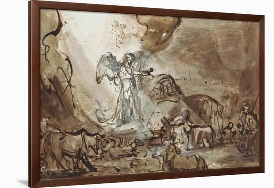 Annunciation to the Sheperds-Rembrandt van Rijn-Framed Giclee Print