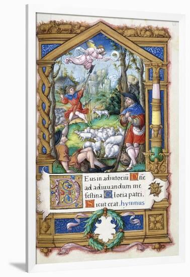 Annunciation to the Shepherds, from a Book of Hours Made for Francois I, C.1532-1540-null-Framed Giclee Print