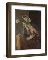 Annunciation to the Virgin-Jacopo Tintoretto-Framed Art Print