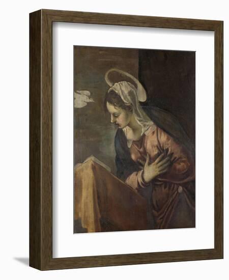 Annunciation to the Virgin-Jacopo Tintoretto-Framed Art Print