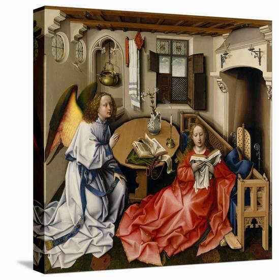 Annunciation Triptych (Merode Altarpiece), c.1427-32-Master of Flemalle-Stretched Canvas