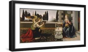 Annunciation-Leonardo Da Vinci-Framed Premium Giclee Print