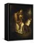 Annunciation-Rembrandt van Rijn-Framed Stretched Canvas