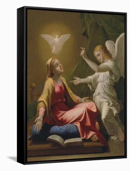 Annunciation-Nicolas Poussin-Framed Stretched Canvas